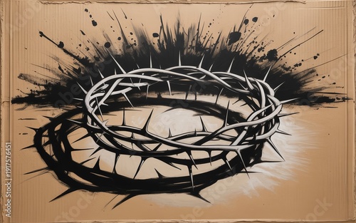 Crown of thorns, illustration on a plain background