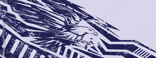 racing style car wrap sticker background with abstract eagle