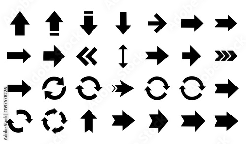 SEO Title
Big Black Arrow Icons Set Modern Simple Directional Arrow Vector Collection Isolated on White