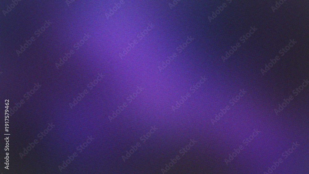 Obraz premium Dark purple grainy gradient background on black backdrop, abstract noise texture design for banner, header, poster and cover layout