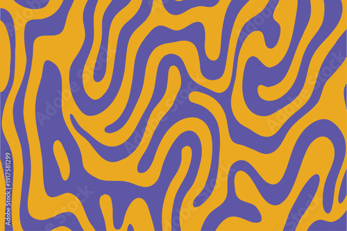 Vector irregular organic lines seamless pattern digital marbling swirls abstract wavy ornament line art