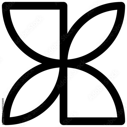 Pinwheel. Editable stroke vector icon.