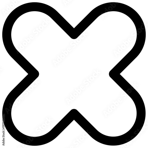 Cross. Editable stroke vector icon.