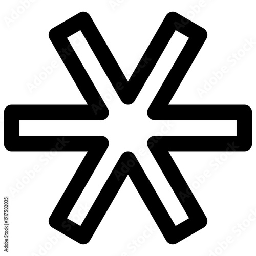 Asterisk. Editable stroke vector icon.