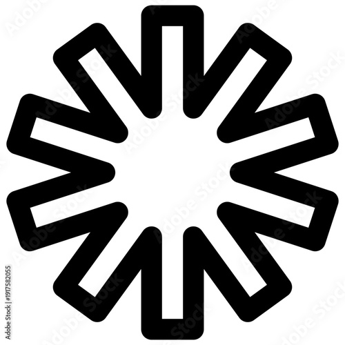 Asterisk. Editable stroke vector icon.