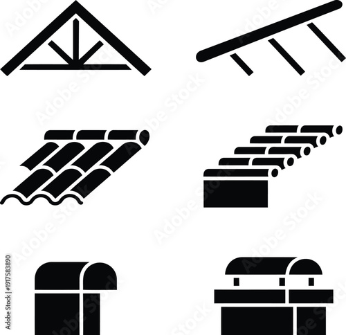 Black and white roof and skylight architecture building