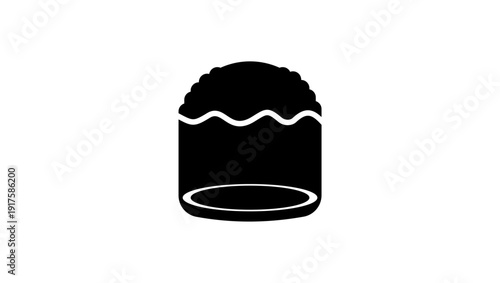 Gummy symbol, black isolated silhouette