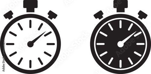 Stopwatch icon simple graphic design, stopwatch symbol, timing instrument, quick measure