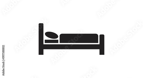 Minimalist bed icon isolated on white background for design and concept