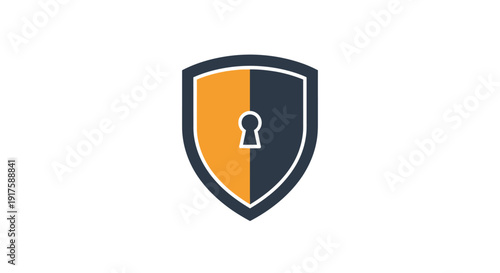 Shield icon with keyhole security protection and privacy symbol