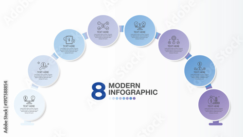 8 Step Process Infographic Template