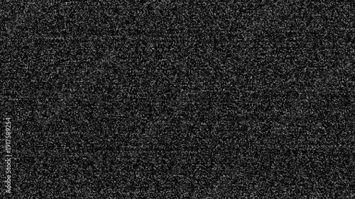 4K Analog TV Static Noise Texture. No Signal Screen Glitch with Old Television Flicker Animation