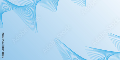Deep sky blue gradient abstract background with stripes curve line vector image, abstract decoration