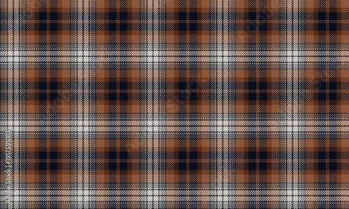 Seamless plaid fabric in brown, navy, and gray gives a classic feel, perfect for designing clothing, skirts, trousers, and shirts, adding elegance and modernity to any style.
