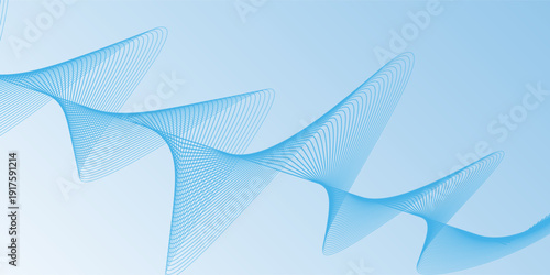 Deep sky blue gradient abstract background with stripes curve line vector image, with a modern concept style