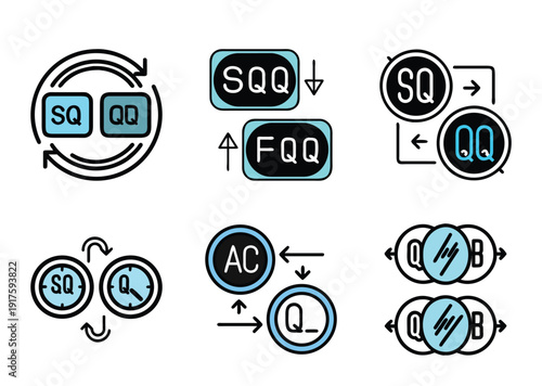 Visual representation of state transitions with various labels and cyclical interactions