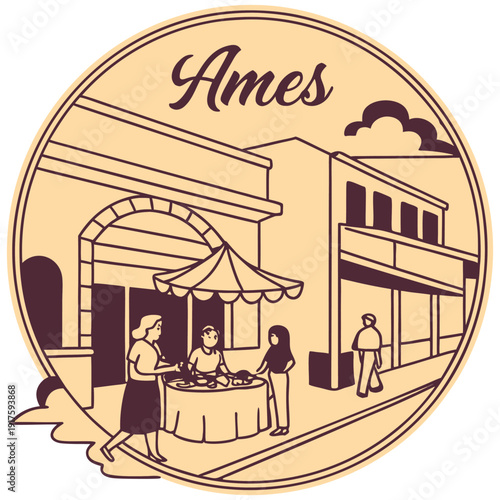 Ames Outdoor Market and Street Life Circular Badge
