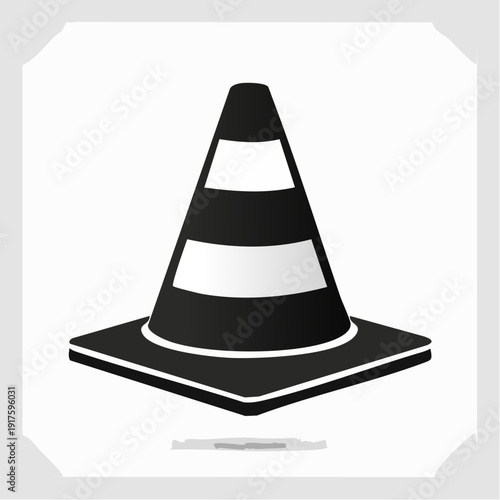 Stylized monochrome icon representing a temporary warning marker, essential for indicating caution, danger, or restricted access in various environments