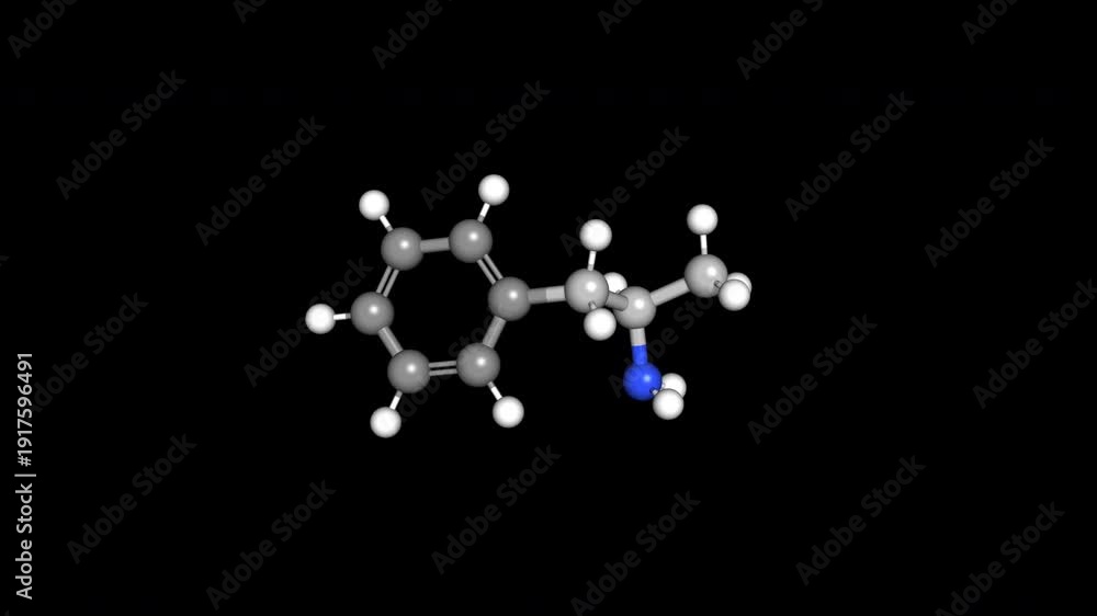 Adderall (Amphetamine) Molecule 3D Model 4K Alpha Loop Chemical ...