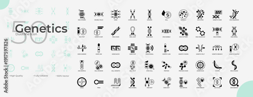 Genetics Duotone Editable Icons set