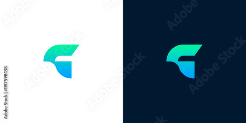 Sleek and modern abstract letter G logo design featuring a dynamic gradient of teal and blue, ideal for innovative tech companies and contemporary brand identities