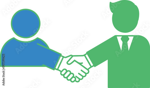 Handshake business agreement icon vector illustration showing partnership and teamwork concept