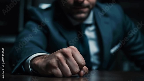Close up hand of a businessman clenched into fists, Hand gesture disappointed, Angry businessman concept