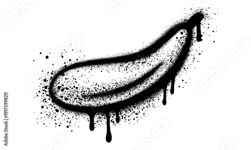 Spray Painted Graffiti long eggplant Sprayed isolated with a white background.