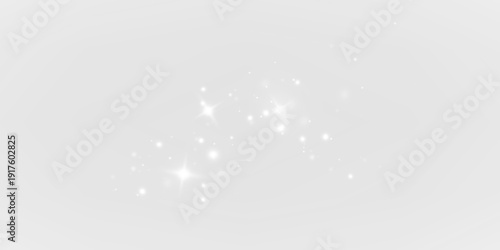 White Glitter Light Effect with Magic Sparkle Dust Glow Overlay on Transparent Background