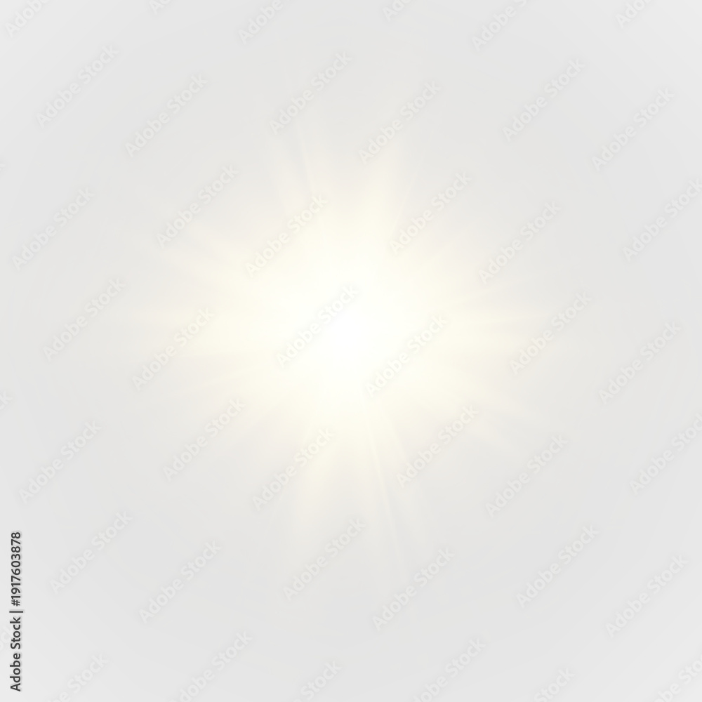Obraz premium Glow effect, isolated transparent light, sunlight with lens flare effect. Sun flare, overlays, light, sun, sun rays.