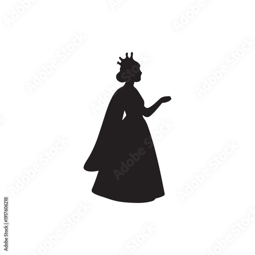 Queen silhouette vector flat illustration icon design.