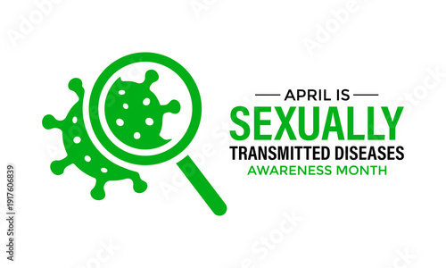Vector graphic of Flat vector illustration highlighting sexually transmitted diseases awareness with shield, heart, and healthcare icons in a professional layout.