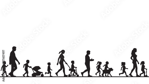 silhouettes of people working group of Happy people
