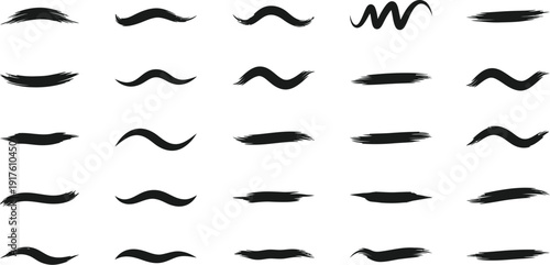 Collection of various black mustache styles and shapes