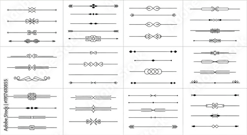 Collection of various decorative divider lines and ornaments