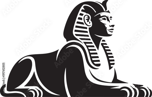 Great sphinx of giza monument silhouette ancient egyptian landmark for travel and history theme