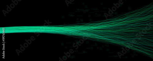 AI Line Data Flow Digital Information Energy Stream on Black Background. Neural Network Nerve Communication Signals. Bio Science and Digital Technology Abstract Energy Concept. Vector Illustration
