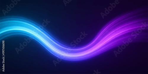 Abstract blue wave background with flowing lines and glowing