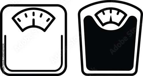 Black and white bathroom scale weight scale health