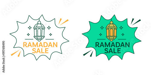 Ramadan sale designs featuring lamps with stars, perfect for seasonal promotions