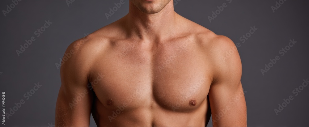 Fototapeta premium human torso radiating strength and warmth in soft neutral light