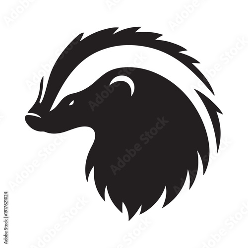 honey badger vector silhouette clip art logo design illustration. abstract honey badger icon collection
