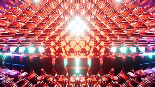 New crystal equalizer for party or music red with cyan and blue VJ loop