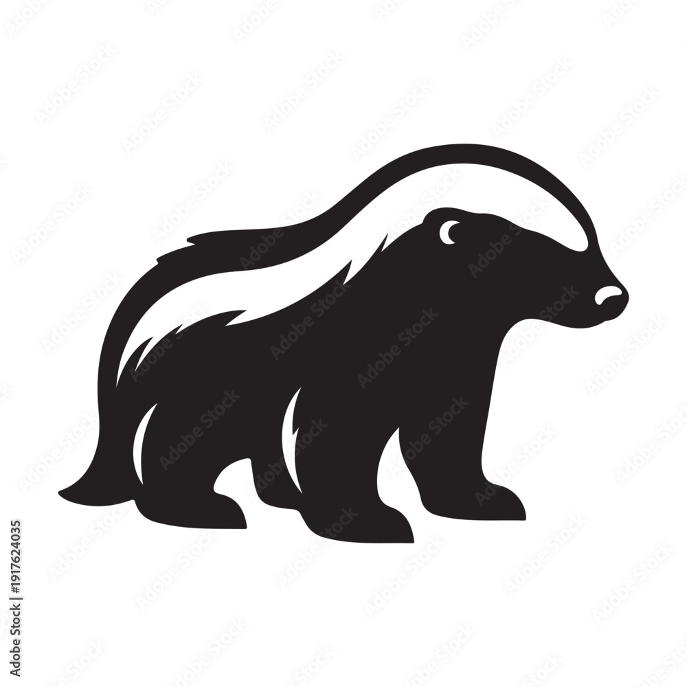 Fototapeta premium honey badger vector silhouette clip art logo design illustration. abstract honey badger icon collection 