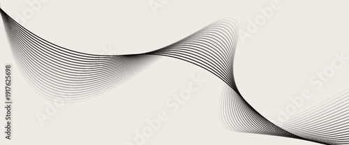 Abstract vector background with black wavy lines. vector