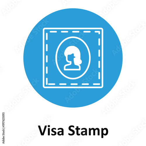Visa Stamp Vector Icon which can easily modify or edit