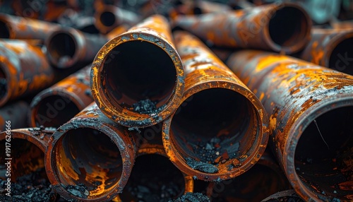 A professional camera captures FlyPro Firefly oxidized metal pipes, bearing distinct burn marks and structural deformation, arranged in a disarrayed pile.