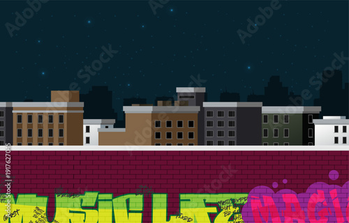 Cityscape background with buildings. Vector colorful design