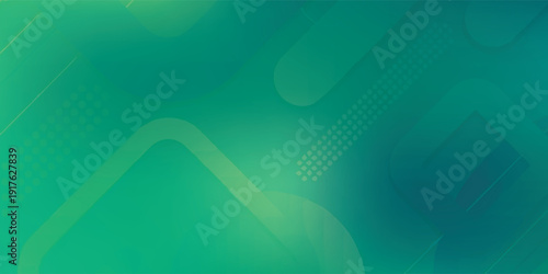 Abstract green and blue gradient background with subtle geometric patterns.