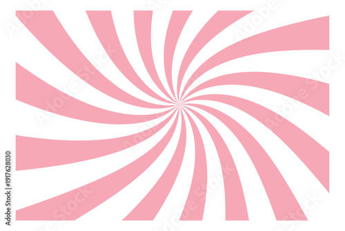 Graphic illustration of a pink and white spiral pattern depicting a radial swirl for a cheerful background
